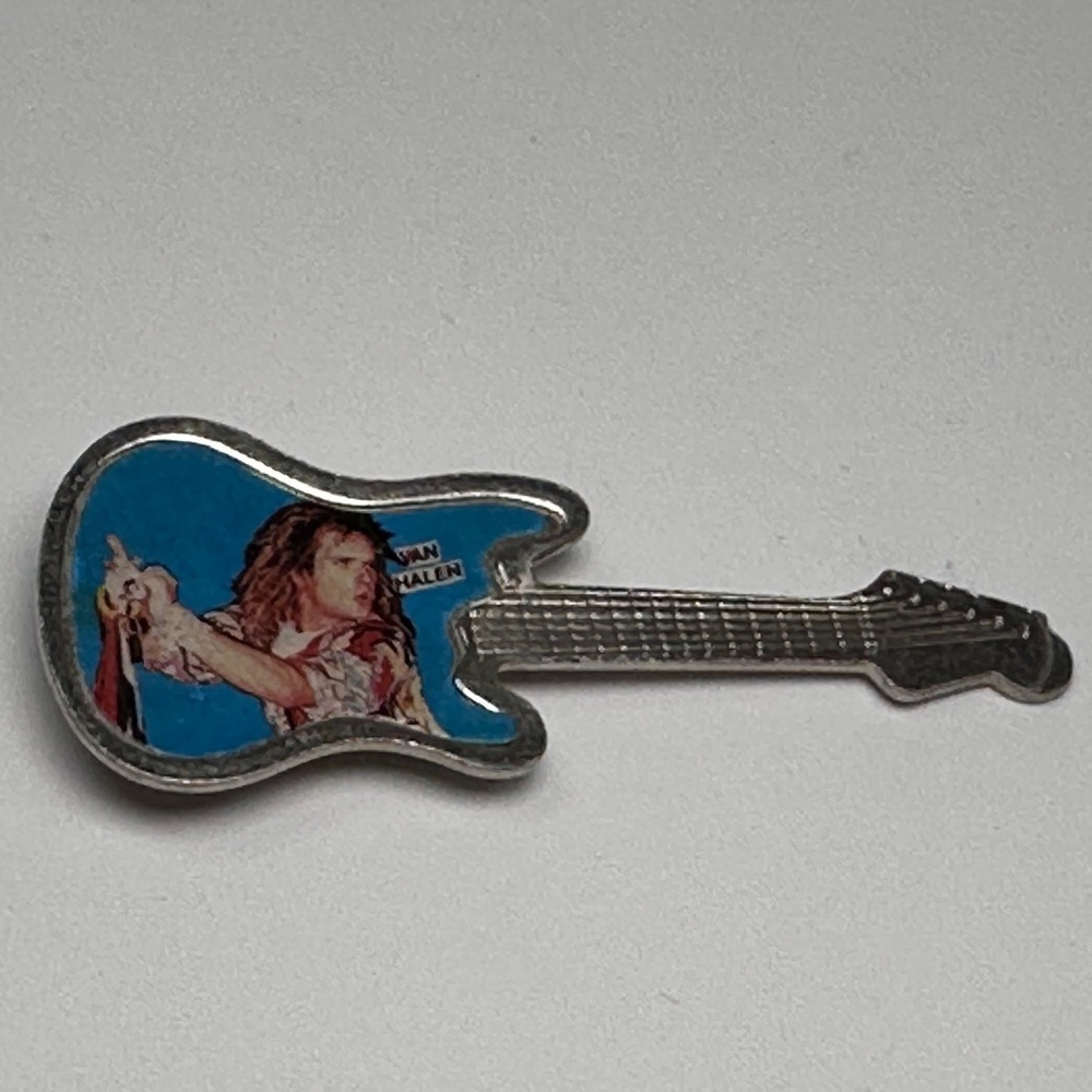 Van Halen David Lee Roth Guitar Lapel Pin Brooch VTG Classic Rock & Roll